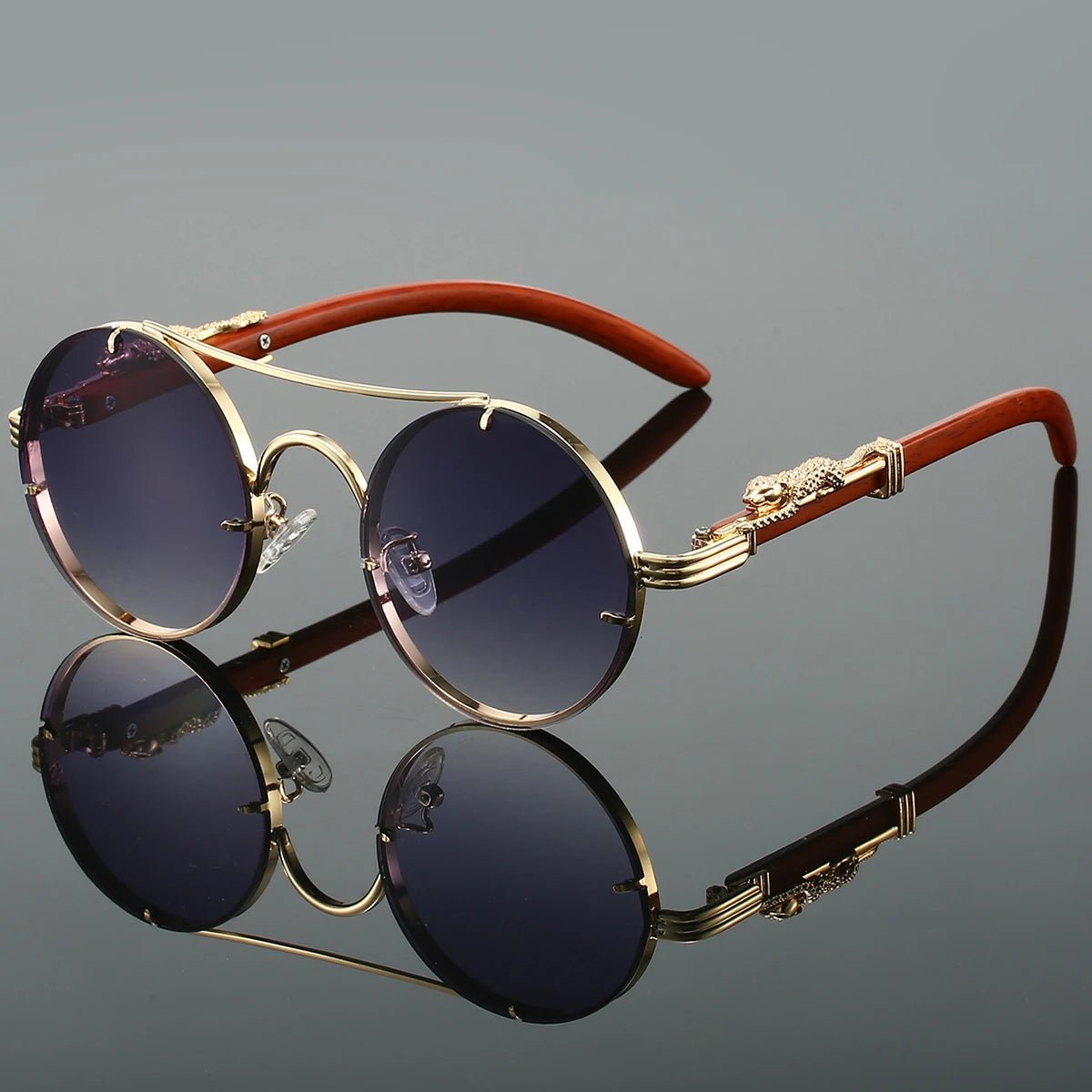 "Ovalis" Vintage Sunglasses (Deep Grey ) - Sunglasses | Zavonix