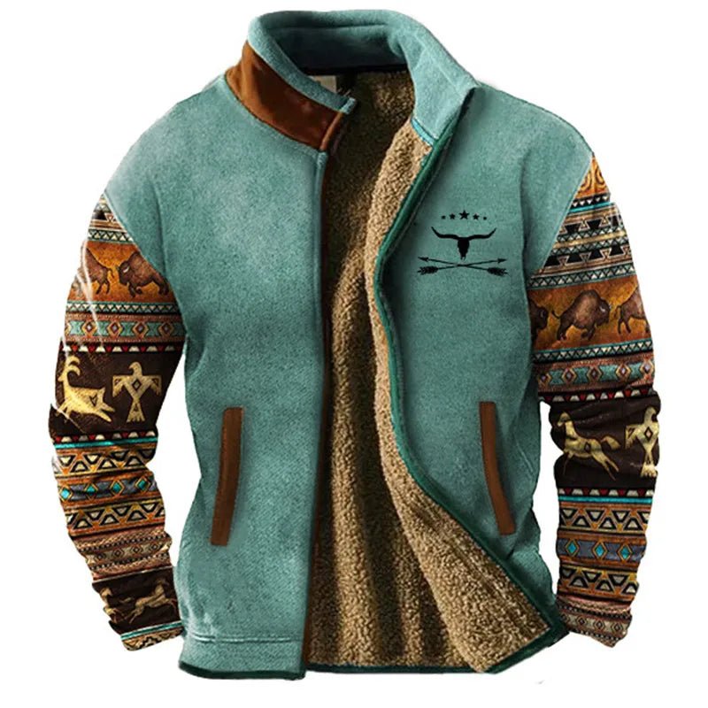 OutWest Sherpa - Lined Jacket (Blue - Patterned XXS) - Jacket | Zavonix