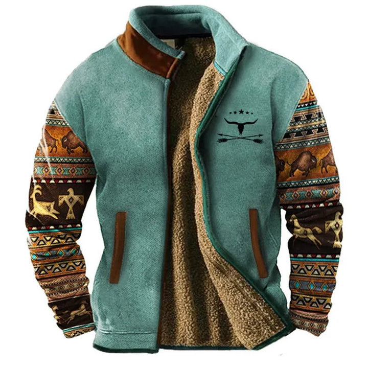 OutWest Sherpa - Lined Jacket (Blue - Patterned XXS) - Jacket | Zavonix