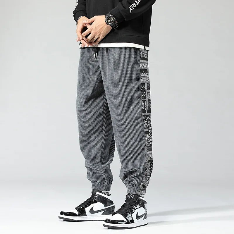 Paisley Bandana Corduroy Sweatpants (Dark Blue XS) - | Zavonix