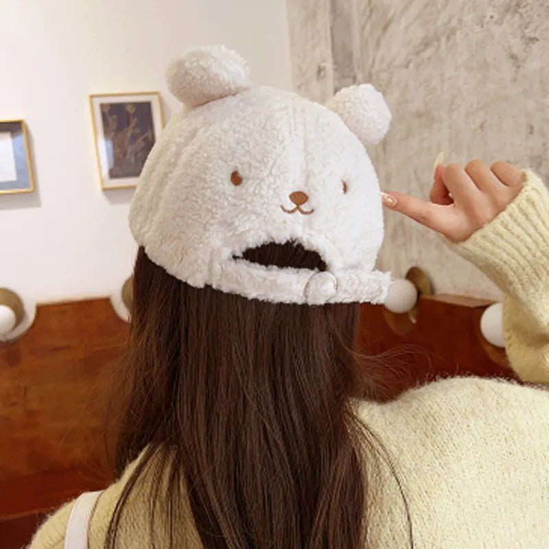 Plush Cub Snapback Hat Baseball Cap (White ) - | Zavonix
