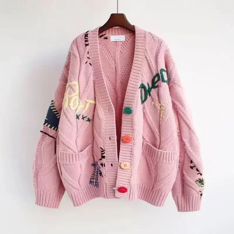 Patchwork Cardigan™ — Own Every Room with Unmatched Softness and Bold Style (Pink XS) - | Zavonix
