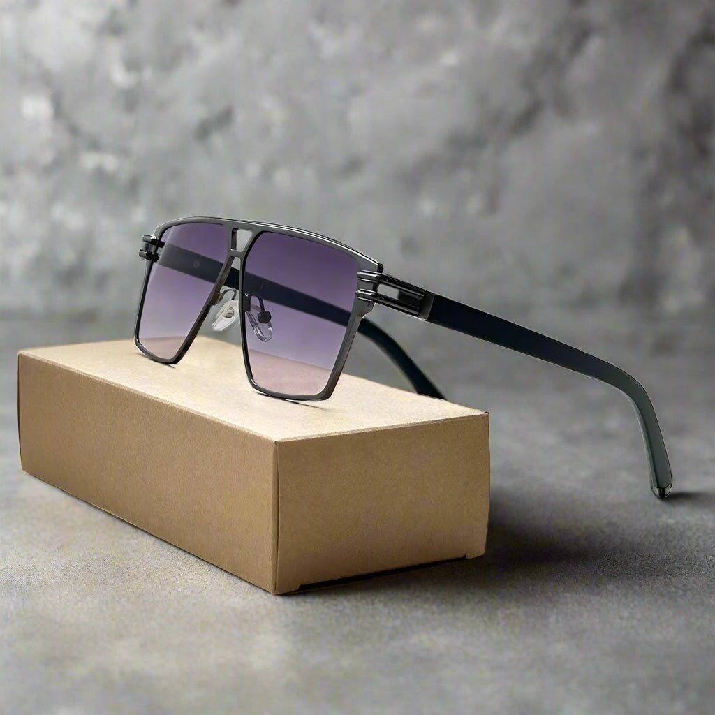 "Patrizio" Lightweight Metal Frame Sunglasses (Gold // Gray ) - Sunglasses | Zavonix
