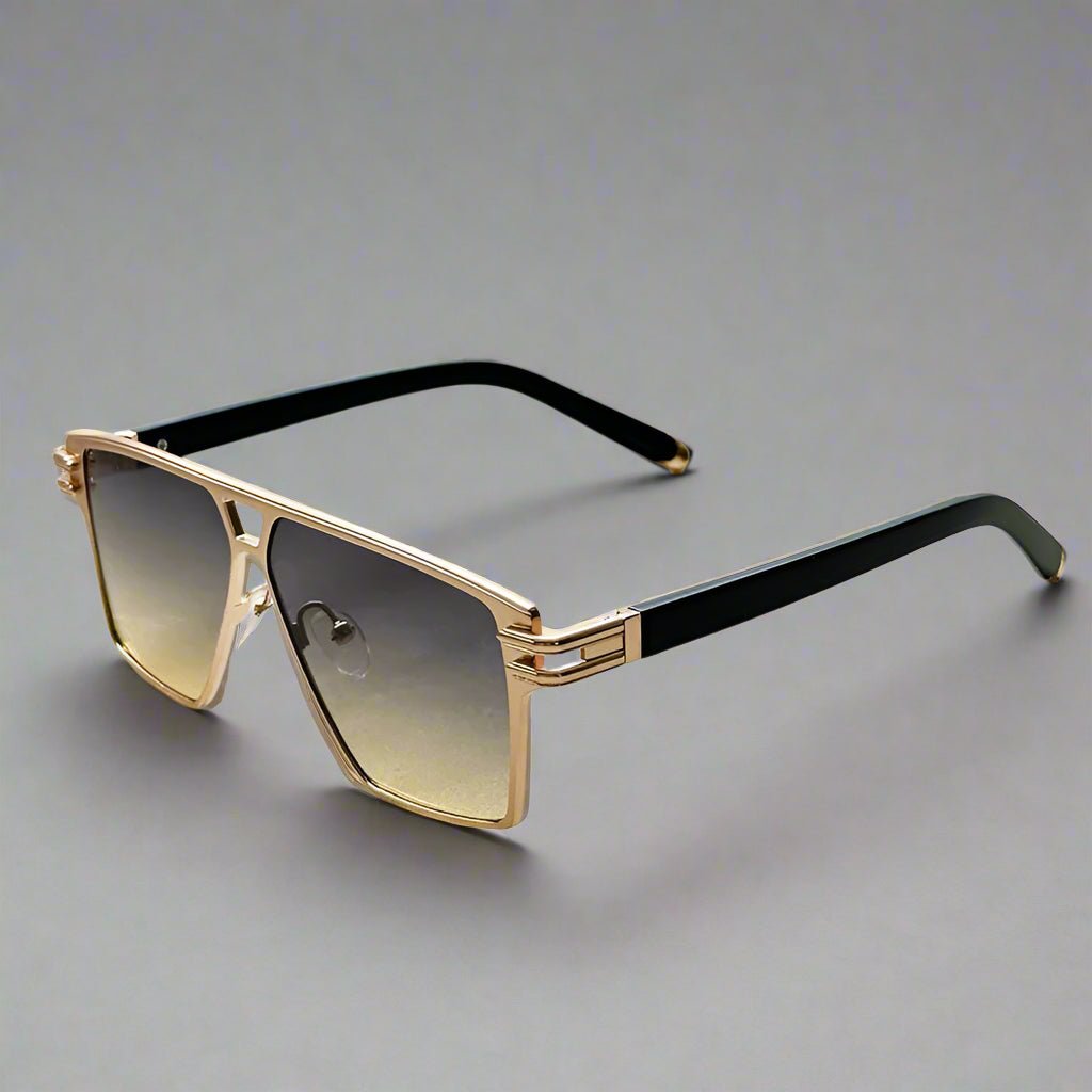 "Patrizio" Lightweight Metal Frame Sunglasses (Gun Black // Violet ) - Sunglasses | Zavonix