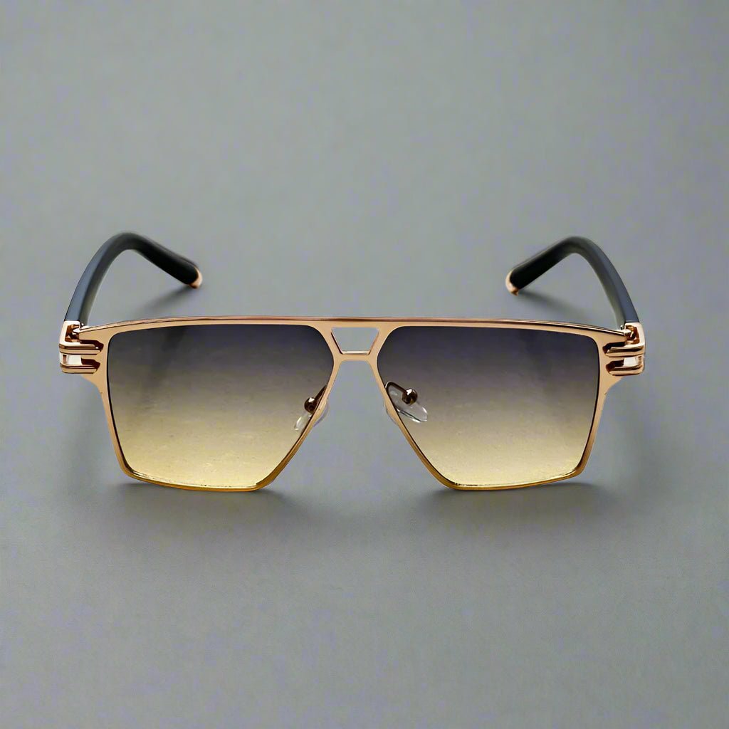 "Patrizio" Lightweight Metal Frame Sunglasses (Gun Black // Violet ) - Sunglasses | Zavonix