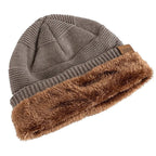 Plush Fleece Beanie Warm Winter Hat (Khaki One Size Fits Most) - | Zavonix