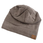 Plush Fleece Beanie Warm Winter Hat (Khaki One Size Fits Most) - | Zavonix