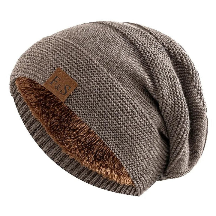 Plush Fleece Beanie Warm Winter Hat (Khaki One Size Fits Most) - | Zavonix