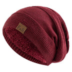Plush Fleece Beanie Warm Winter Hat (Red One Size Fits Most) - | Zavonix