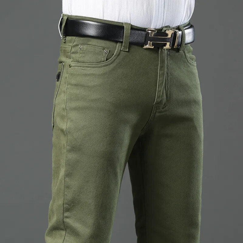 Premium Slim Fit Cotton Pants (Green XS (28 US)) - | Zavonix
