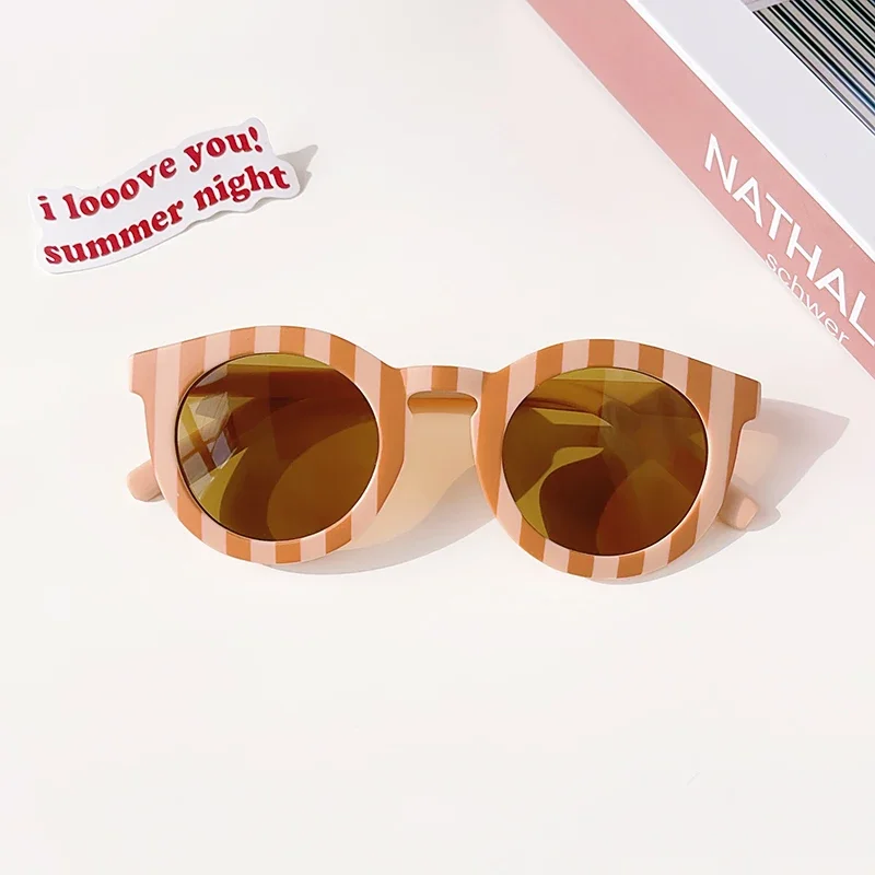 Peach-striped round kids&