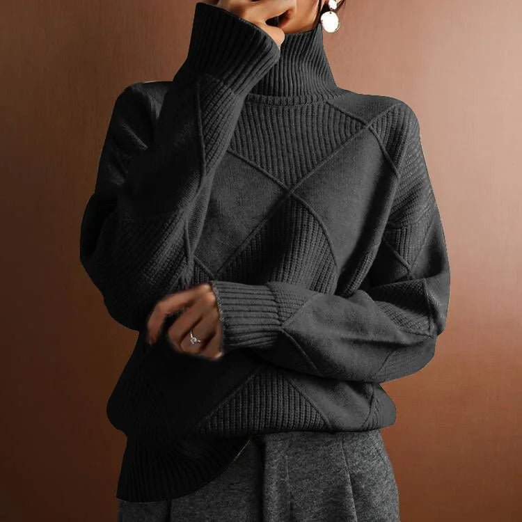 Perfect Cut mock neck sweater (Black S) - | Zavonix