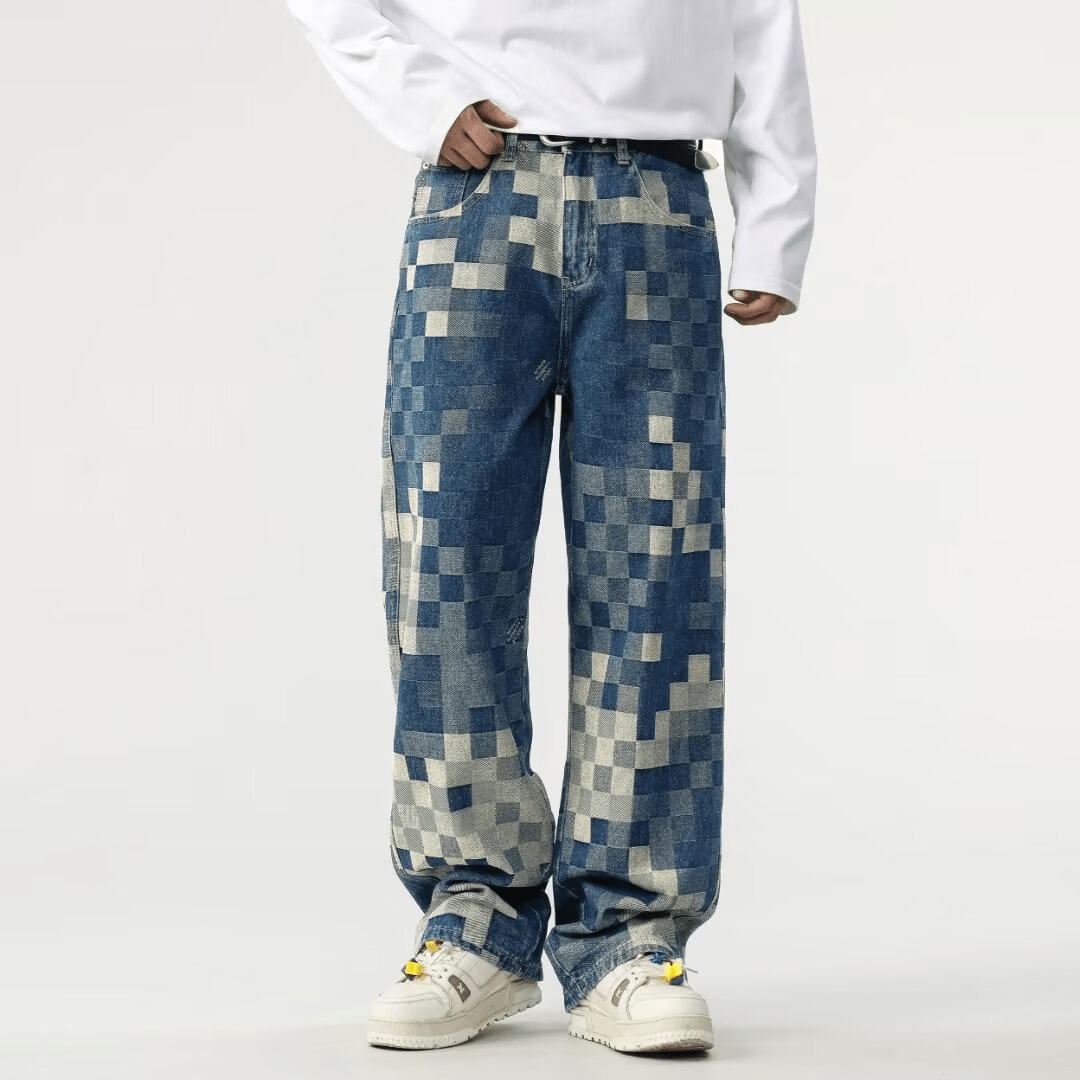 PixelFade Mosaic Jeans (S ) - | Zavonix