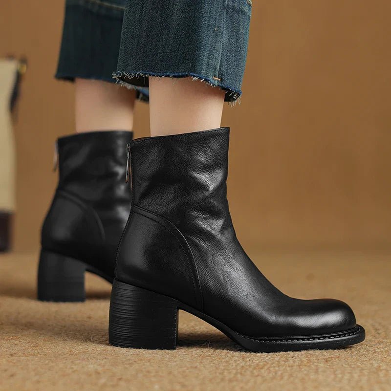 "Premium Leather" Ankle Boots (Black 4) - | Zavonix