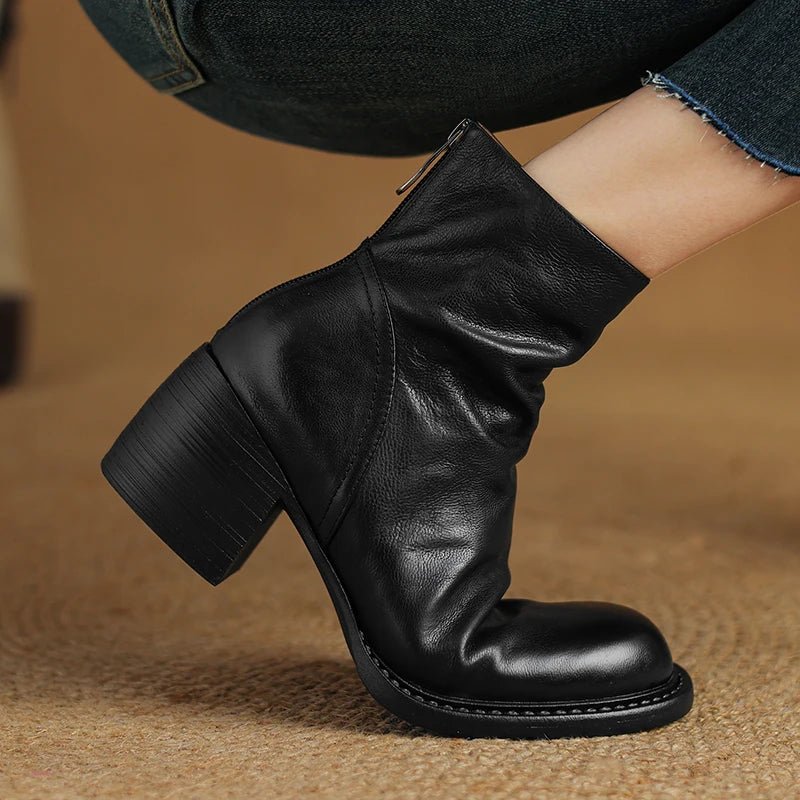 "Premium Leather" Ankle Boots (Black 4) - | Zavonix