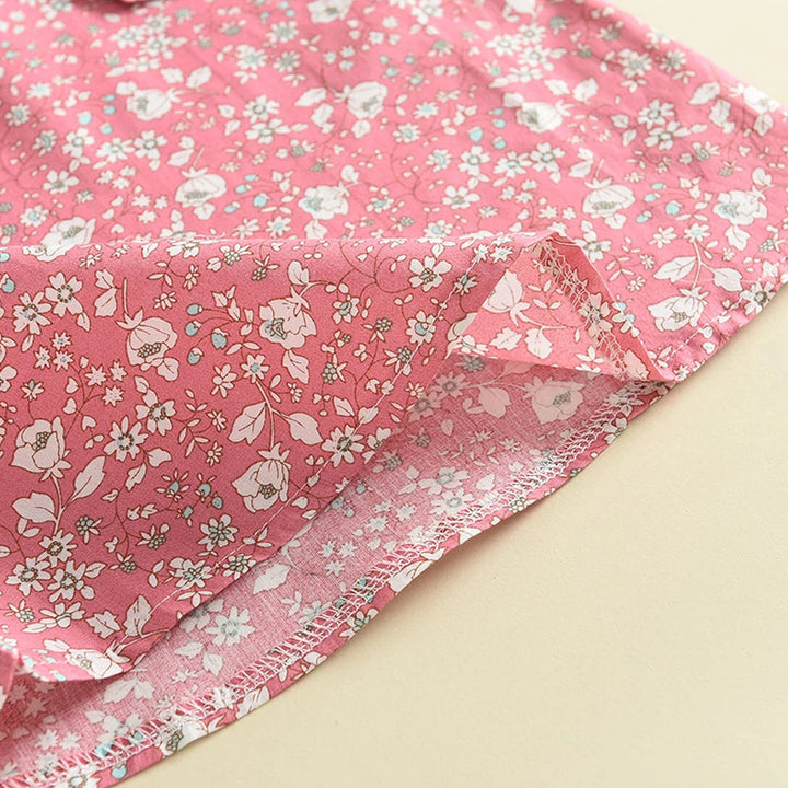 Close-up of the pink floral top&