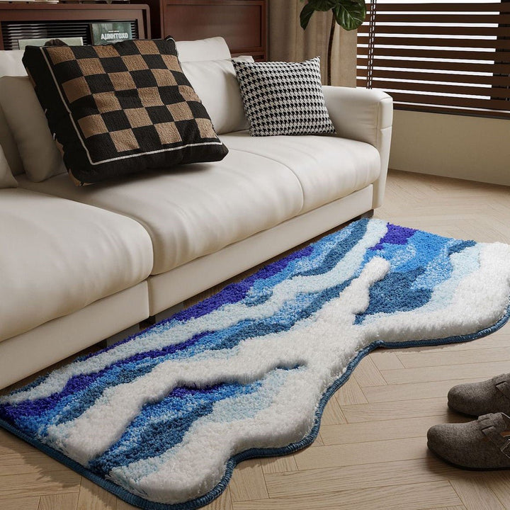 Plush Bath Mat with Non-Slip Grip – Ultra-Absorbent Wave-Pattern Design for Comfort and Safety 2