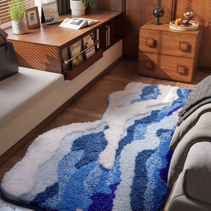 Plush Bath Mat with Non-Slip Grip – Ultra-Absorbent Wave-Pattern Design for Comfort and Safety 4