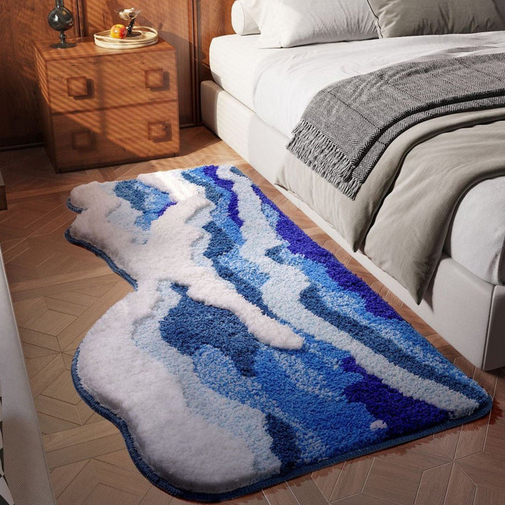 Plush Bath Mat with Non-Slip Grip – Ultra-Absorbent Wave-Pattern Design for Comfort and Safety 3