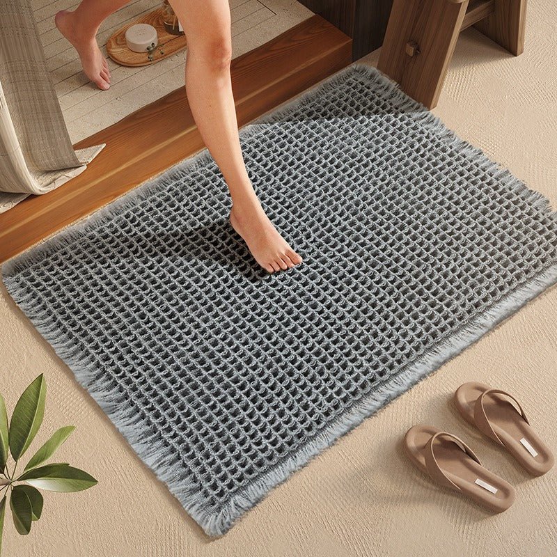 Plush Waffle Bath Mat – Ultra-Soft, Quick-Drying, Non-Slip Floor Mat for Bathroom and Entryway 0
