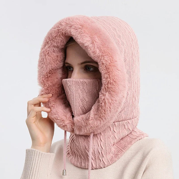 Polar Embrace Knitted Hood (Brown ) - | Zavonix