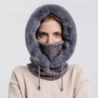 Polar Embrace Knitted Hood (Grey ) - | Zavonix