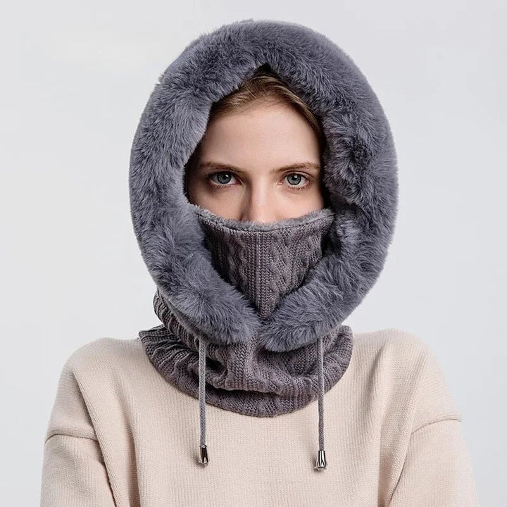 Polar Embrace Knitted Hood (Brown ) - | Zavonix