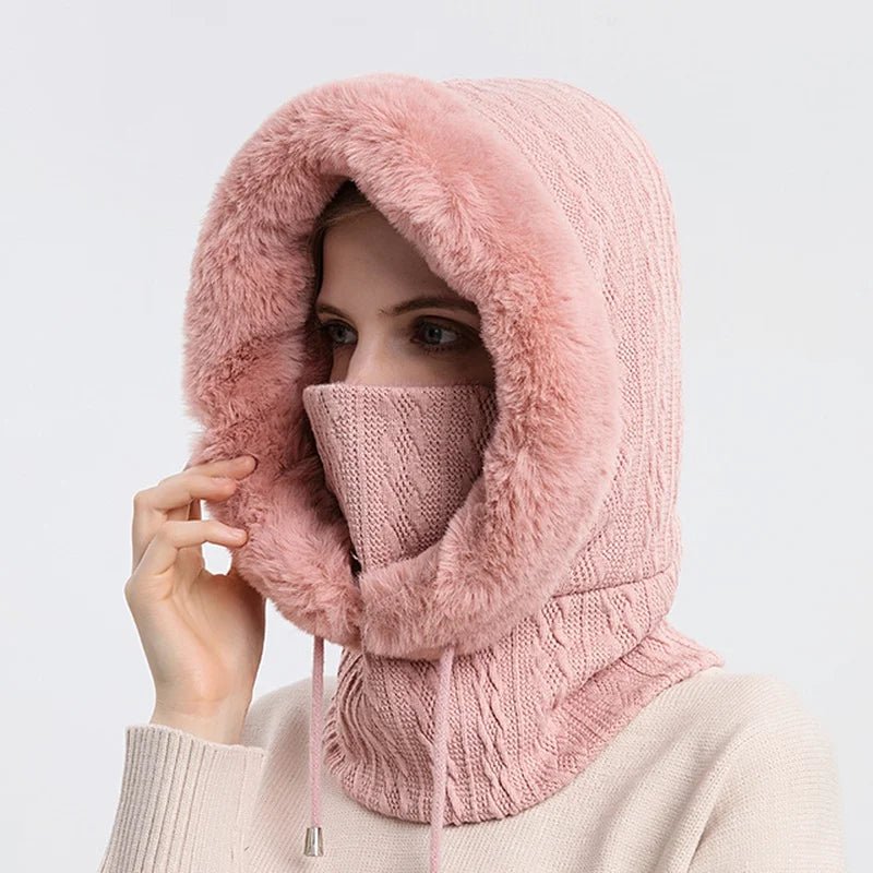 Polar Embrace Knitted Hood (Brown ) - | Zavonix