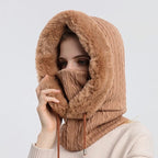 Polar Embrace Knitted Hood (Brown ) - | Zavonix