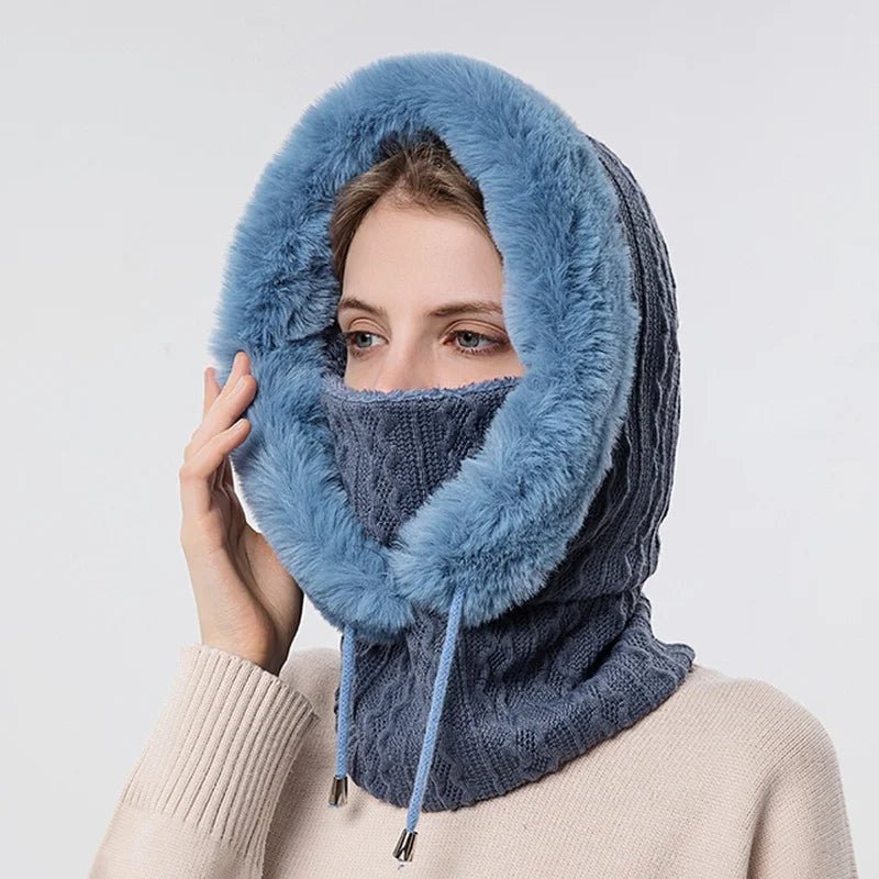 Polar Embrace Knitted Hood (Brown ) - | Zavonix