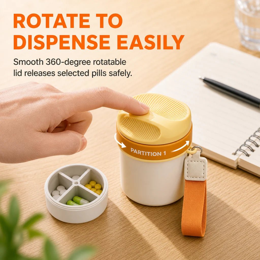 Portable Four Compartment Pill Organizer Product Image 04