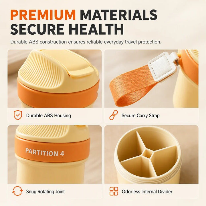 Portable Four Compartment Pill Organizer Product Image 06