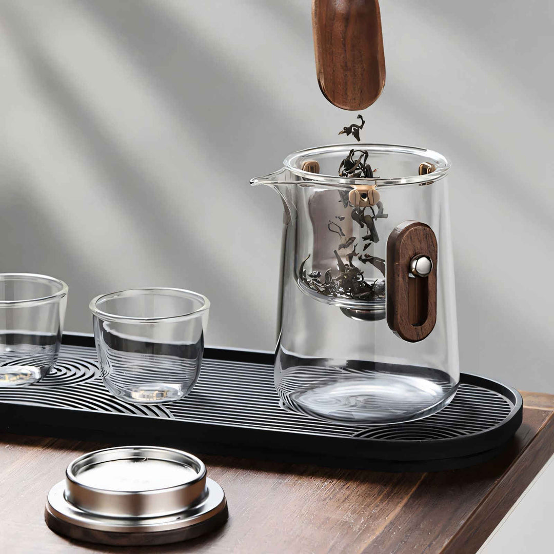 Portable Glass Tea Set with 330ml Teapot and Travel Case – Perfect for On-the-Go Brewing 3