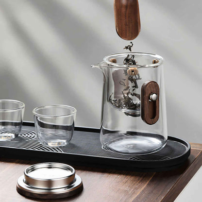 Portable Glass Tea Set with 330ml Teapot and Travel Case – Perfect for On-the-Go Brewing 3