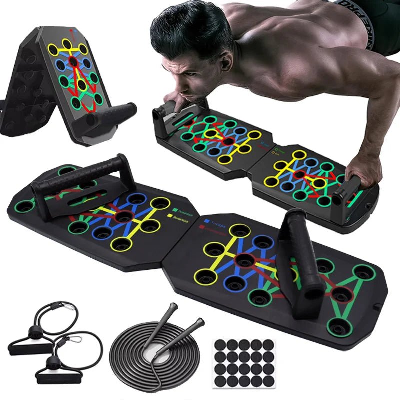 💪 PowerMax Pro 14 - in - 1 Push - Up Board: Your Ultimate Home Workout Companion 🏋️‍♂️ - Zavonix