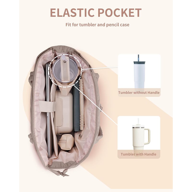 Practical 20L Lightweight Tote Bag Cup Pocket Product Image 01