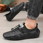 Precision Fit Leather Walking Shoes — Cushioned Grip for All - Day Comfort (black 41) - | Zavonix