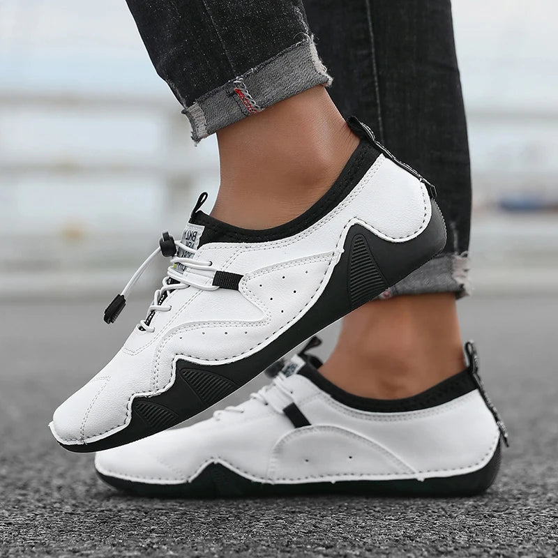 Precision Fit Leather Walking Shoes — Cushioned Grip for All - Day Comfort (Brown 41) - | Zavonix