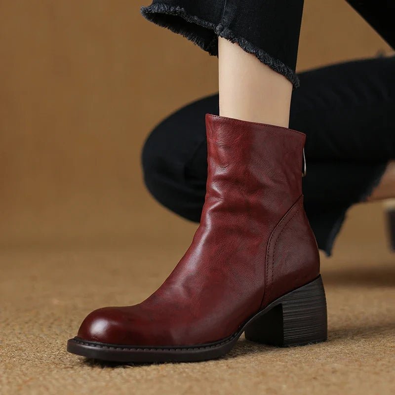 "Premium Leather" Ankle Boots (Black 4) - | Zavonix
