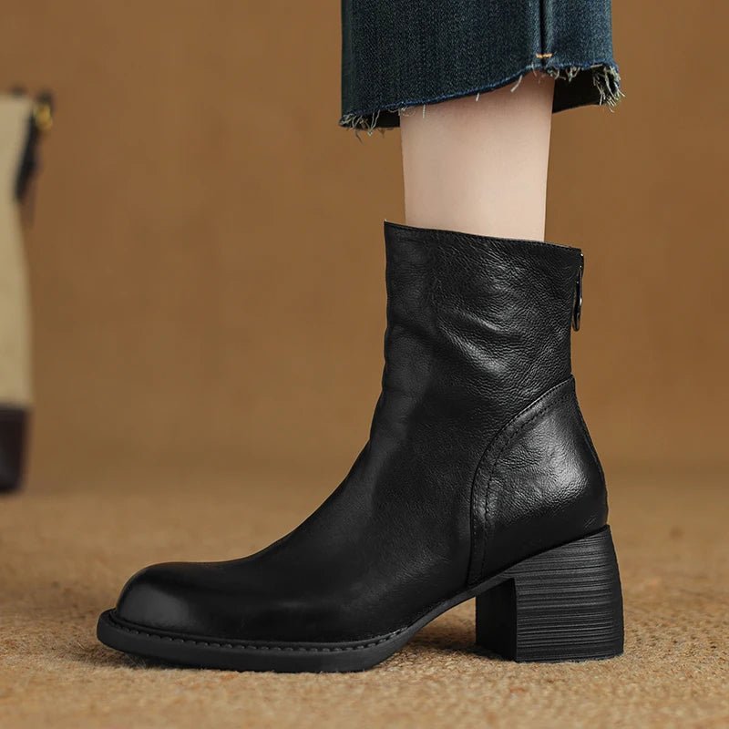 "Premium Leather" Ankle Boots (Burgundy 4) - | Zavonix