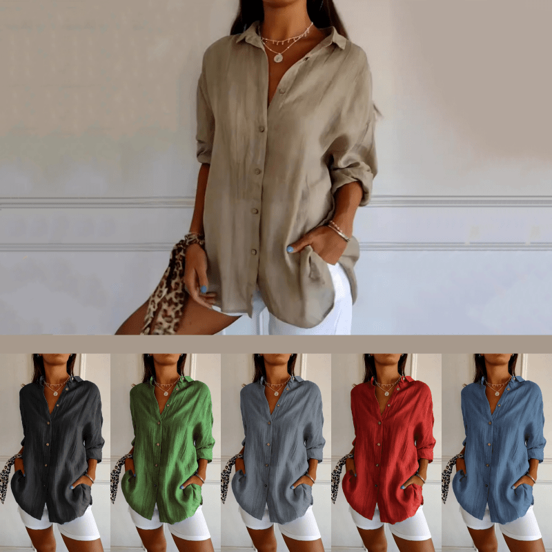 Prism Pleated Plus Size Lapel Shirt Product Image 06
