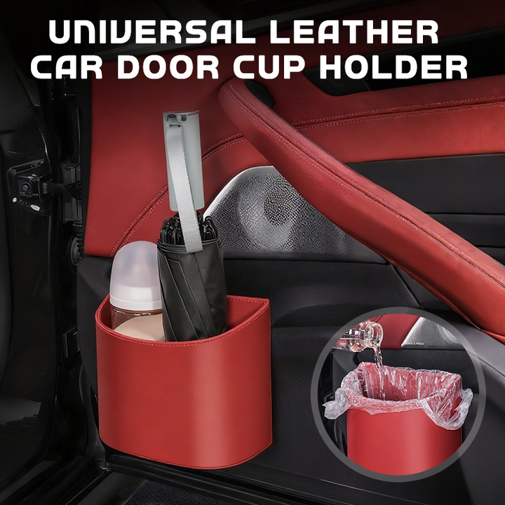 Pu Leather Clip On Car Door Cup Holder Product Image 03