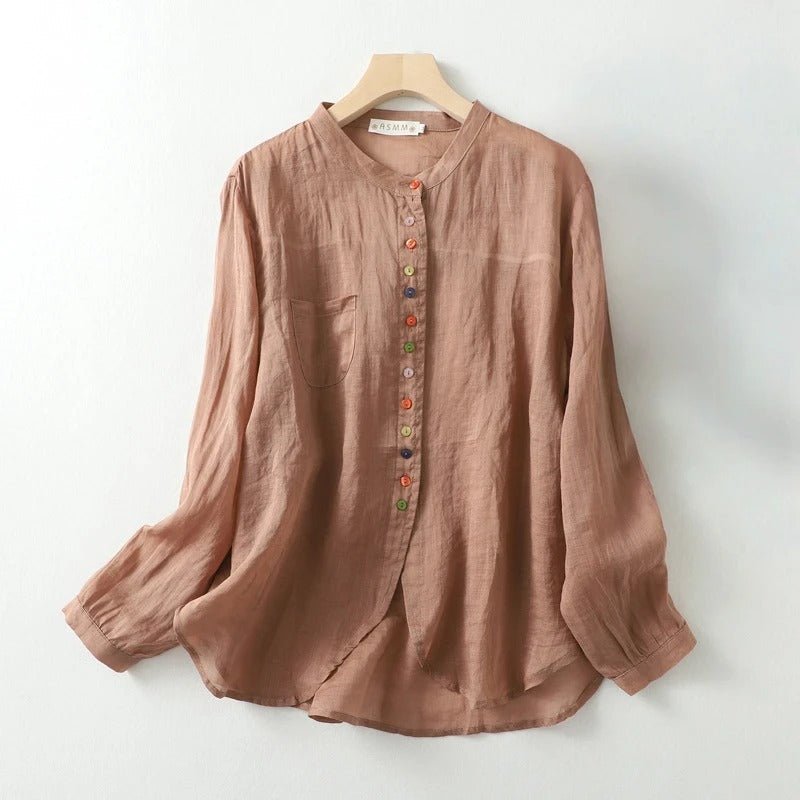 Pure Breeze Blouse™ — Stay Fresh and Fabulous from Dawn to Dusk (Brown XS) - | Zavonix