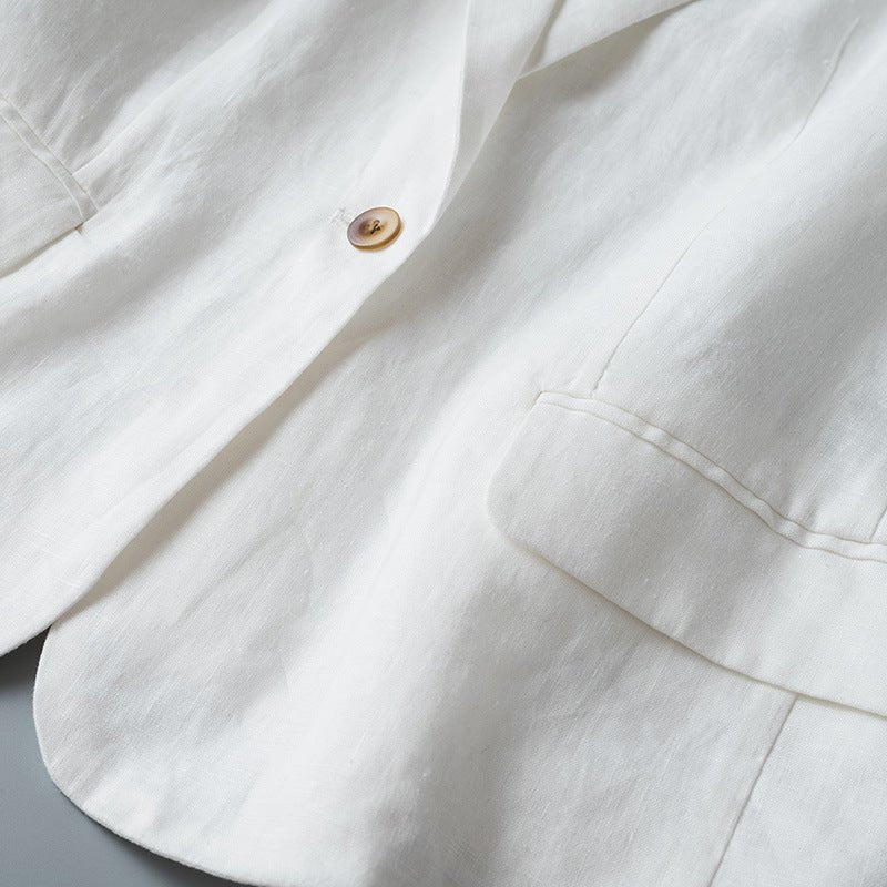 Pure Linen Blazer™ — Own Every Room with Featherlight Power and Unstoppable Style (Dark Gray XS) - | Zavonix