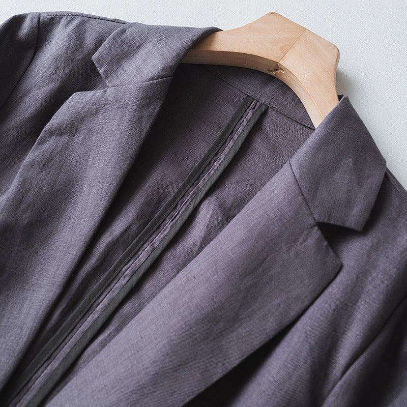 Pure Linen Blazer™ — Own Every Room with Featherlight Power and Unstoppable Style (Dark Gray XS) - | Zavonix