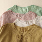 Pure Linen Blouse™ — Breeze Through Summer with Effortless Elegance and Unstoppable Cool (Green XS) - | Zavonix