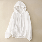 PurevaLuxe™ Linen Hooded Shirt — Experience All - Day Cool Confidence That Turns Heads Instantly (White XS) - | Zavonix