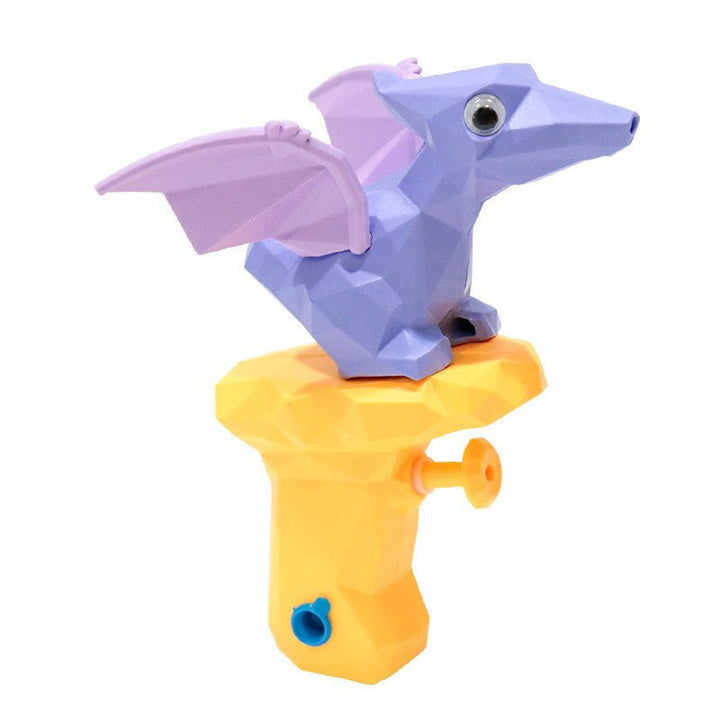 Purple winged water gun with a yellow handle.