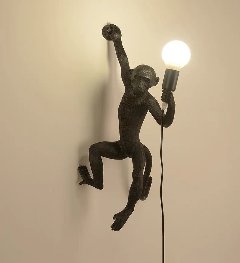 Quirky Resin Monkey Wall Light – Vintage-Inspired Pendant with Hemp Rope 2