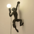 Quirky Resin Monkey Wall Light – Vintage-Inspired Pendant with Hemp Rope 0